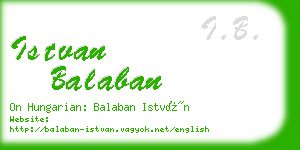 istvan balaban business card